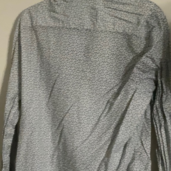 Gap Button Up Shirt Mens Large White Blue Long Sleeve Standard Fit Stretch - Picture 4 of 4